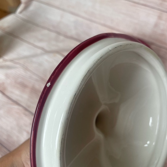 Apple shaped large bowl with lid red ceramic ack brand - Picture 9 of 11